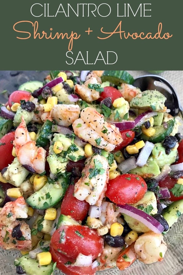 Cilantro Lime Shrimp And Avocado Salad With Peanut Butter On Top