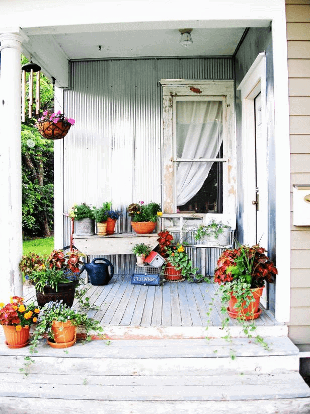 ROBINELISE SHABBY CHIC PORCH CONTAINER GARDEN DECOR IDEAS