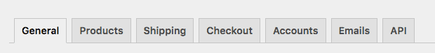 Interfaccia Settings WooCommerce