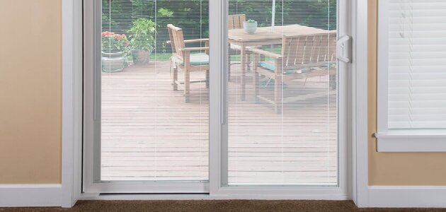 MODERN SLIDING PATIO DOORS WITH BUILT IN BLINDS