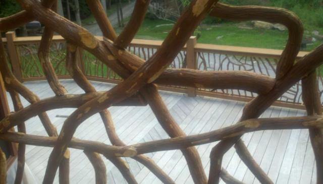 CABIN INSPIRED BRANCHES FRONT PORCH RAILING IDEAS
