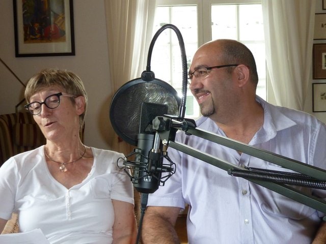 Audioguide: Mitglieder des Vereins Lesen & Buch bei den Aufnahmen für den Audioguide Foto: Marko Sommer