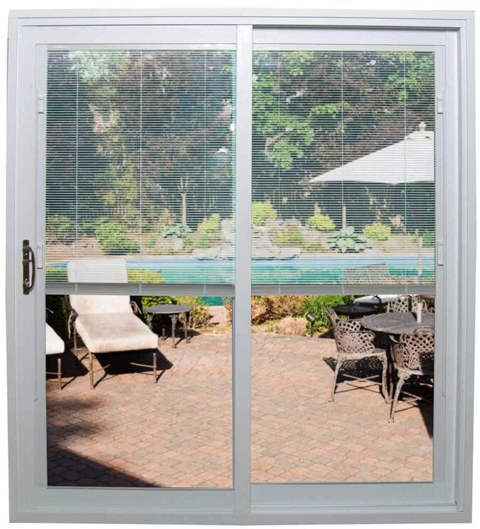 ELEGANT SLIDING PATIO DOORS WITH BUILT IN BLINDS