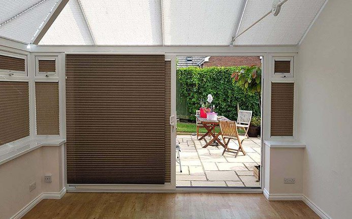 WIDE SLIDING PATIO DOORS WITH BUILT IN BLINDS