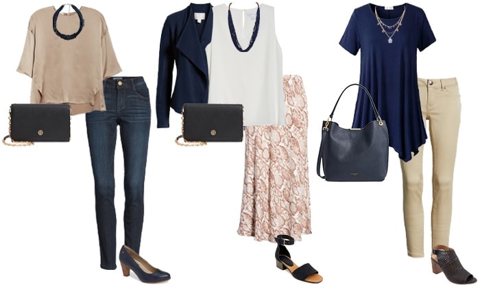 navy and neutral outfit ideas | 40plusstyle.com