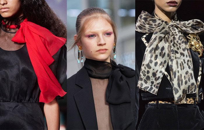 Scarves tied in a bow | 40plusstyle.com