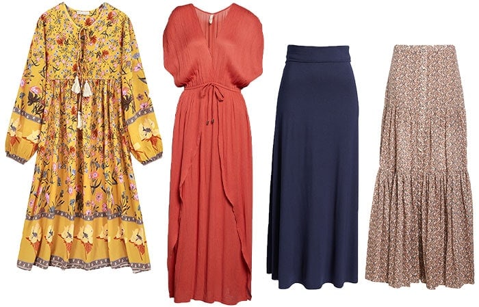 Skirts and dresses for the bohemian style personality | 40plusstyle.com
