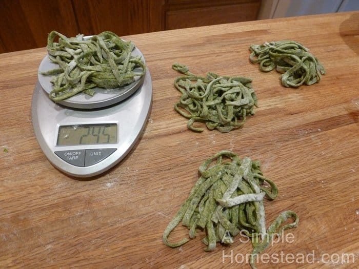 Spinach pasta dough - 2.5 oz portions