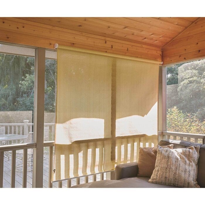 WEAVED FABRIC ROLL UP PATIO SHADES
