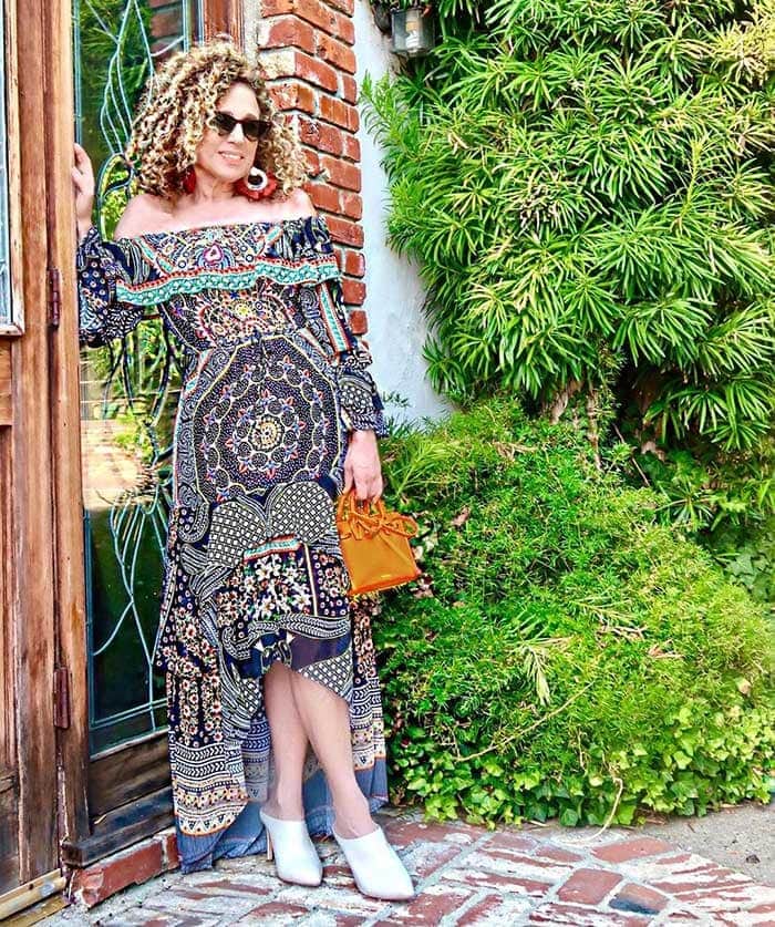 Wendy in a high-low dress | 40plusstyle.com