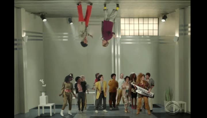 See Lionel Richie, James Corden in Goofy 'Dancing on the Ceiling' Spoof 1 Lionel Richie and James Corden in Goofy Dancing on the Ceiling