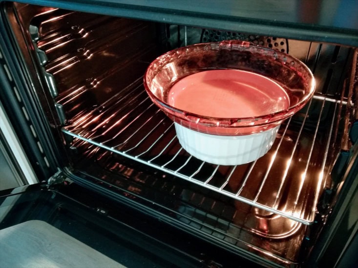 Into the oven at 40°C for eight hours