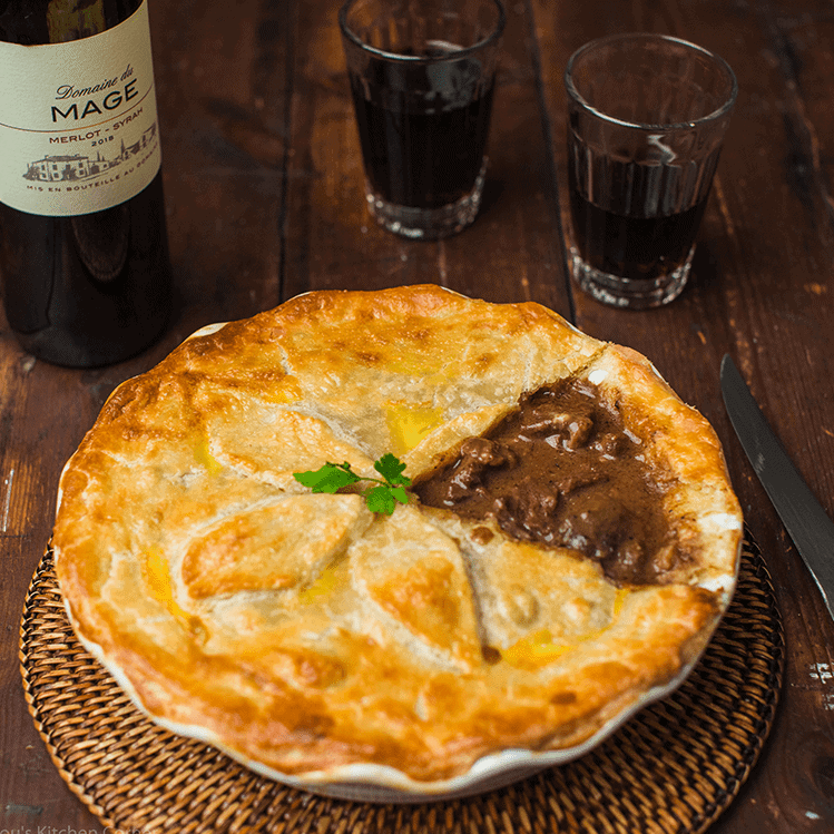 steak pie with golden brown pastry for Family Favourite Meat Dishes