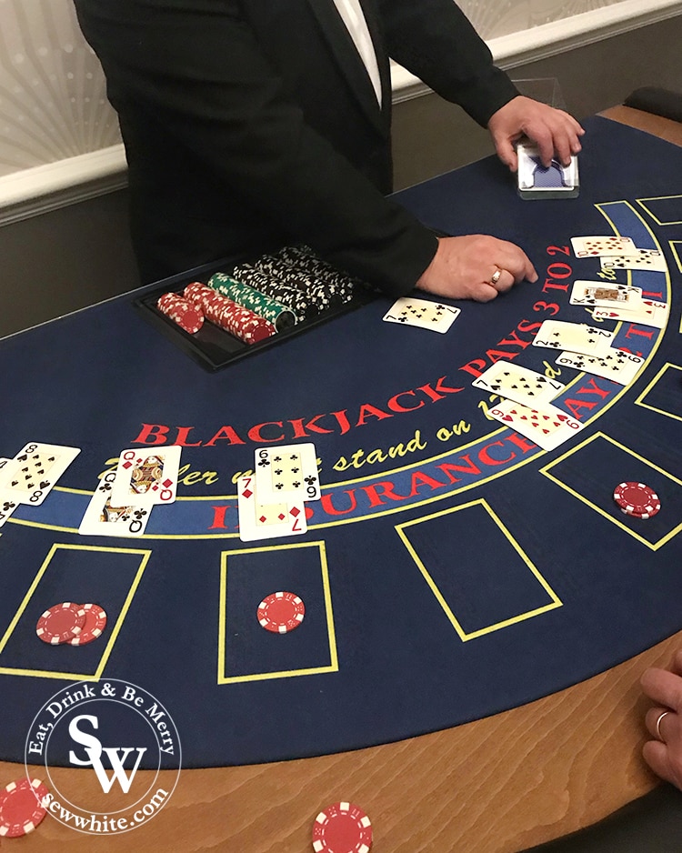 black jack table at Hotel du Vin's 25th Birthday.
