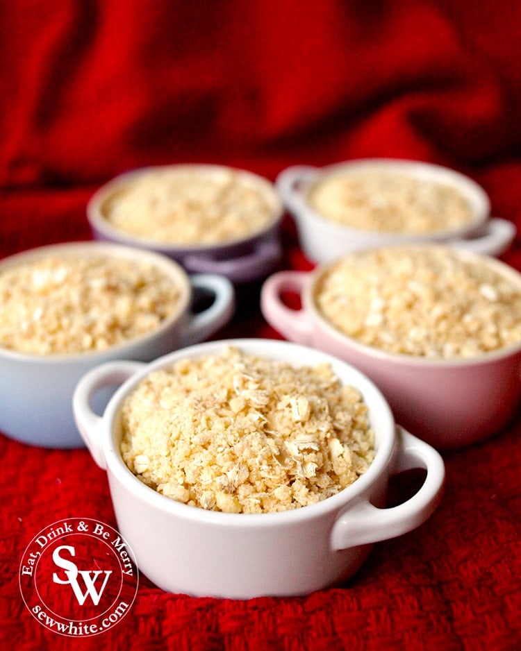 Golden Apple and Cranberry Crumble fresh from the oven