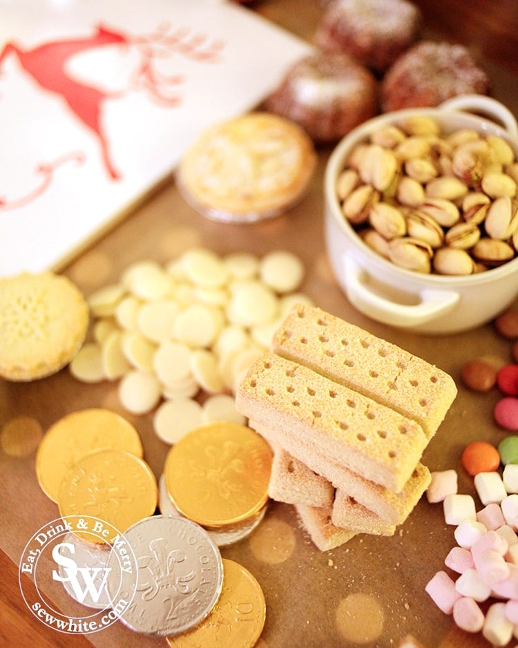 chocolate coins and shortbread