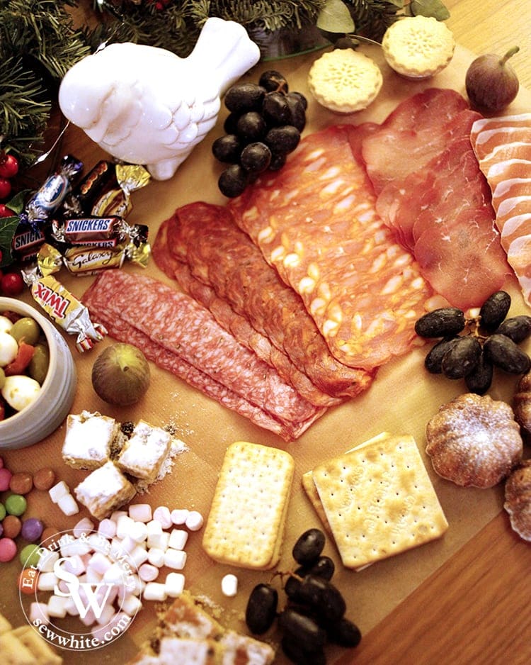 meat platter on the Christmas graze table