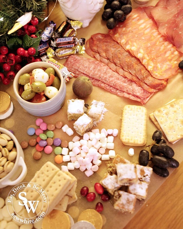 sweet and savoury choices on the Christmas graze table