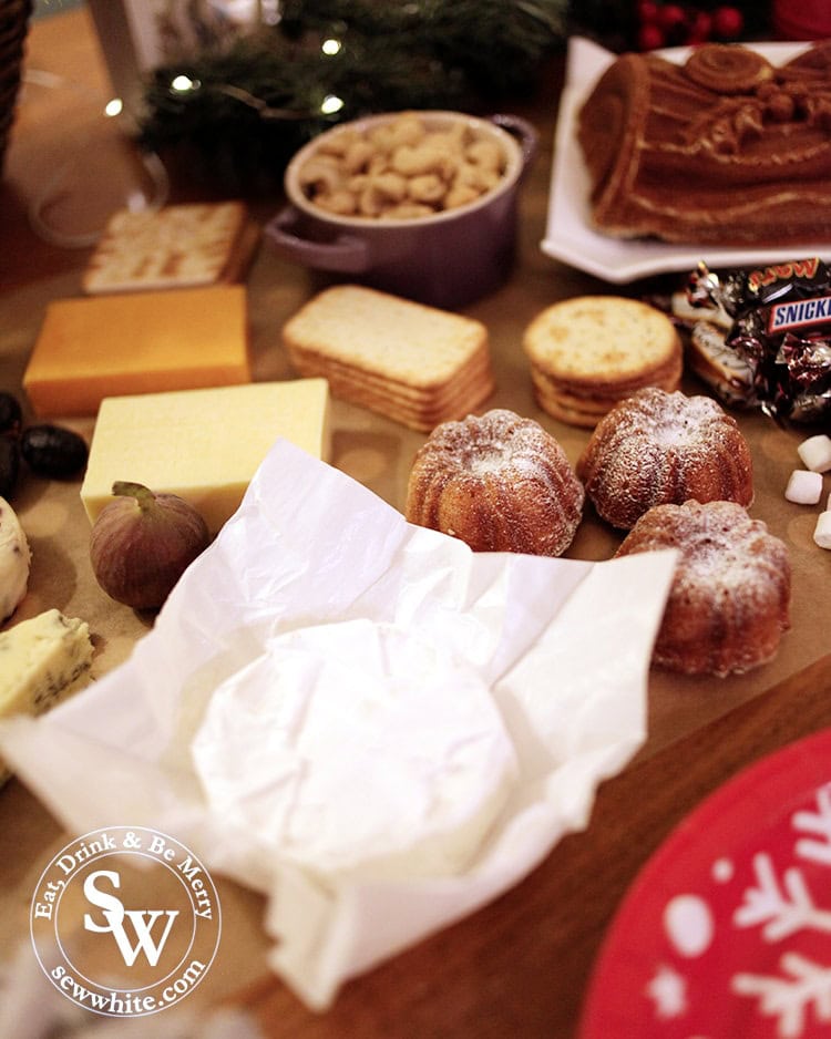 selection of cheeses on the Christmas graze table
