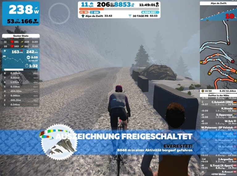 Endlich die 8848 Höhenmeter erreicht. Screenshot vom Patch
