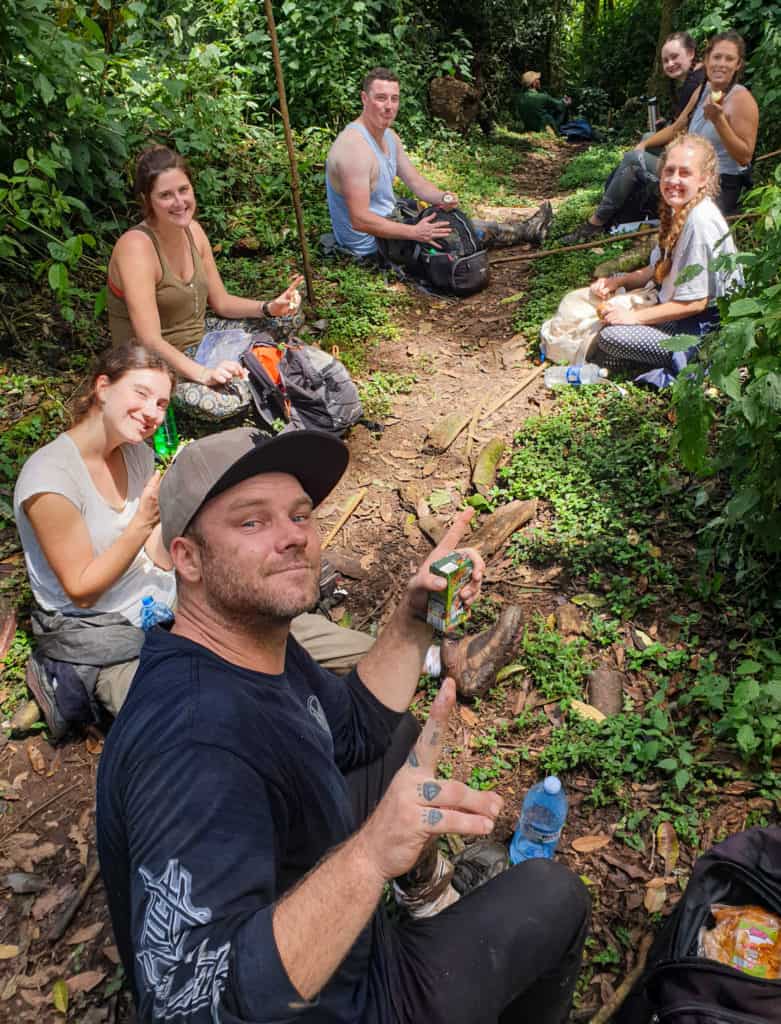 Lunch break Uganda gorilla trek