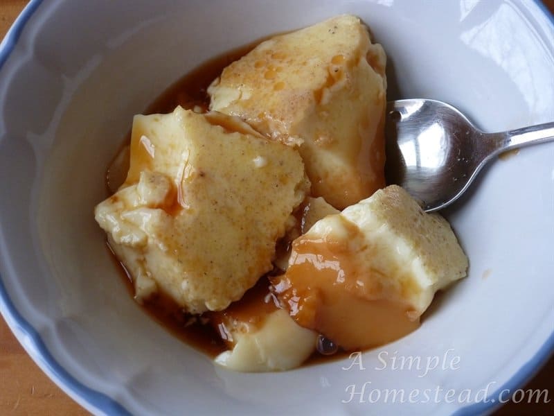 caramel custard in a bowl