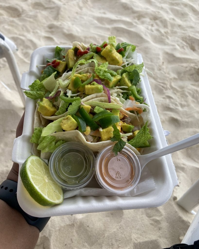 vegan tacos at Eduardo's Beach shack