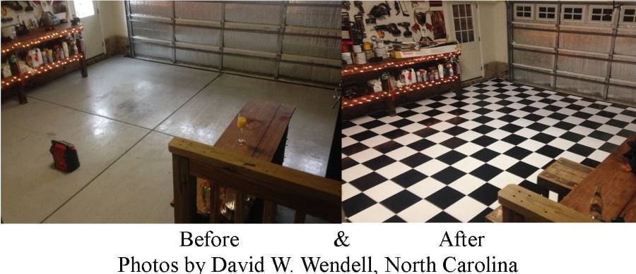 Garage floor tile installation