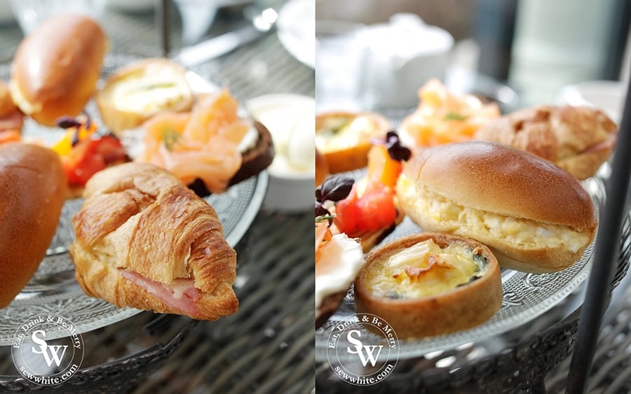 Savoury afternoon tea pieces at Hotel du Vin wimbledon.
