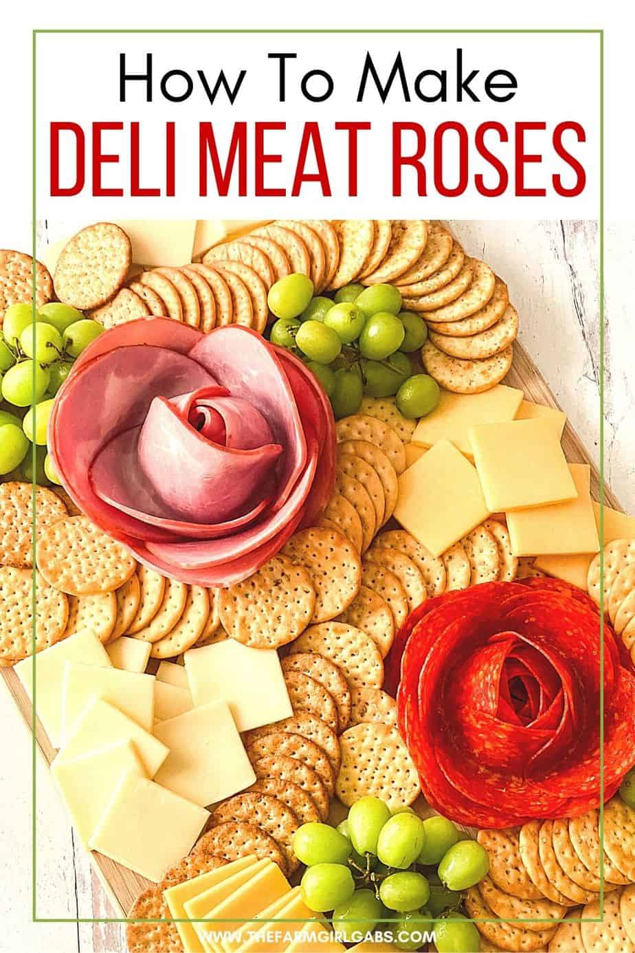 Dazzle your guests with this easy charcuterie board idea. Learn how to make a Charcuterie Board With Meat Flowers. It looks fancy but these meat flowers are easy to make. This is an easy party idea!
