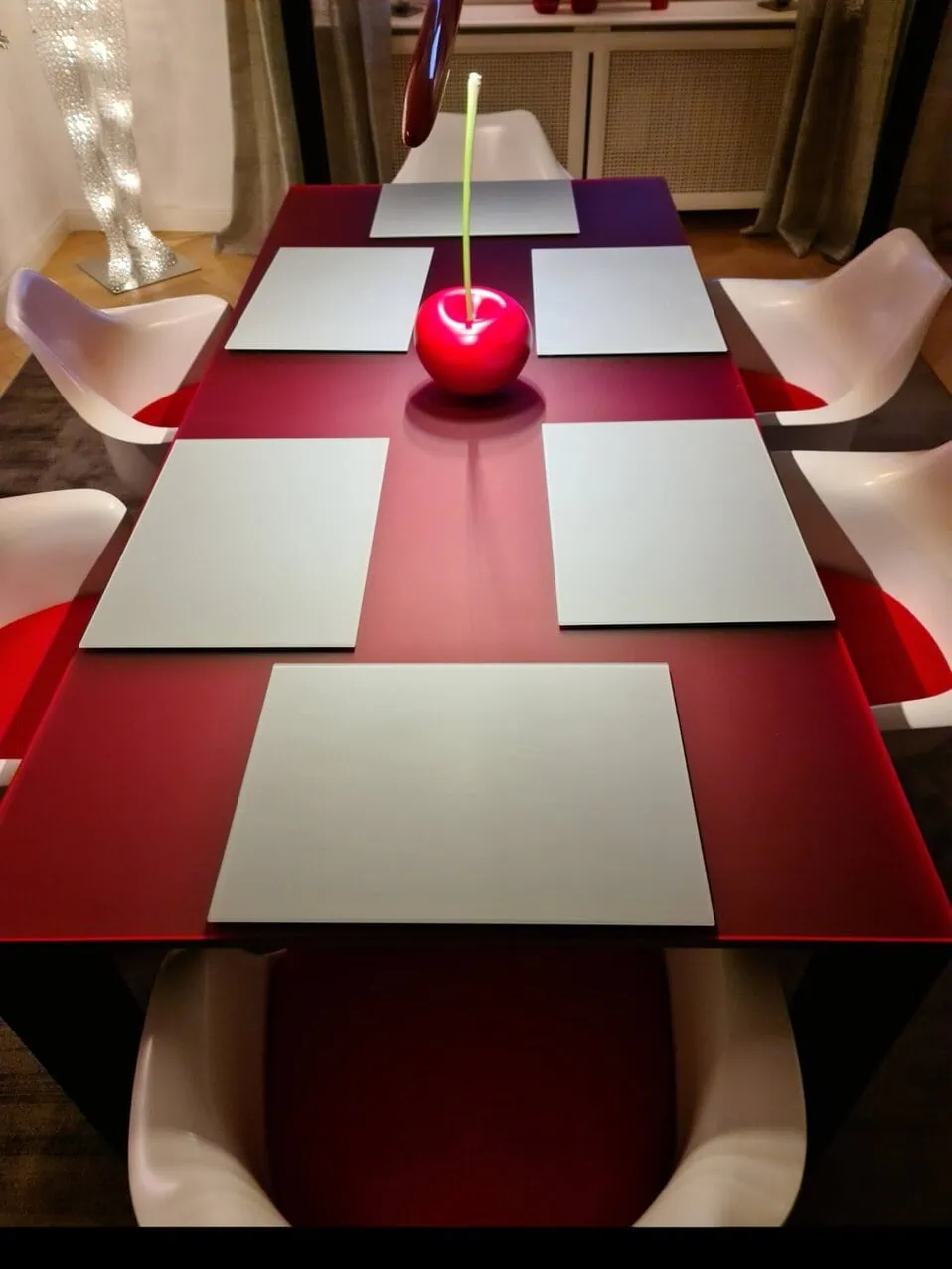 Platzset 3 Plexiglas Tisch mit Platzsetzs