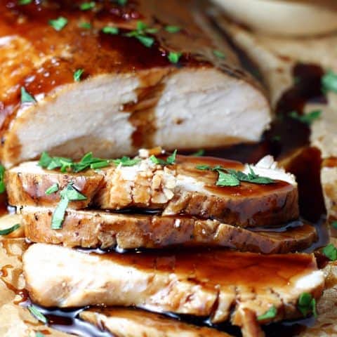 Slow Cooker Brown Sugar and Balsamic Glazed Pork Tenderloin
