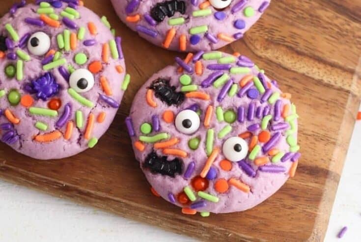 Are you wanting to make something extra special this Halloween? Give these Halloween Monster Sprinkle Cookies a try! Making Halloween Monster Sprinkle Cookies is easier than you might think. With only 30 minutes of preparation and 10 minutes of baking time, you can have these easy Halloween cookies ready for your loved ones in less than an hour.