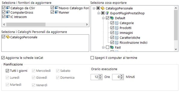 Automatizza la gestione del catalogo Prestashop con ImporterONE ImporterONE pianificazione attività