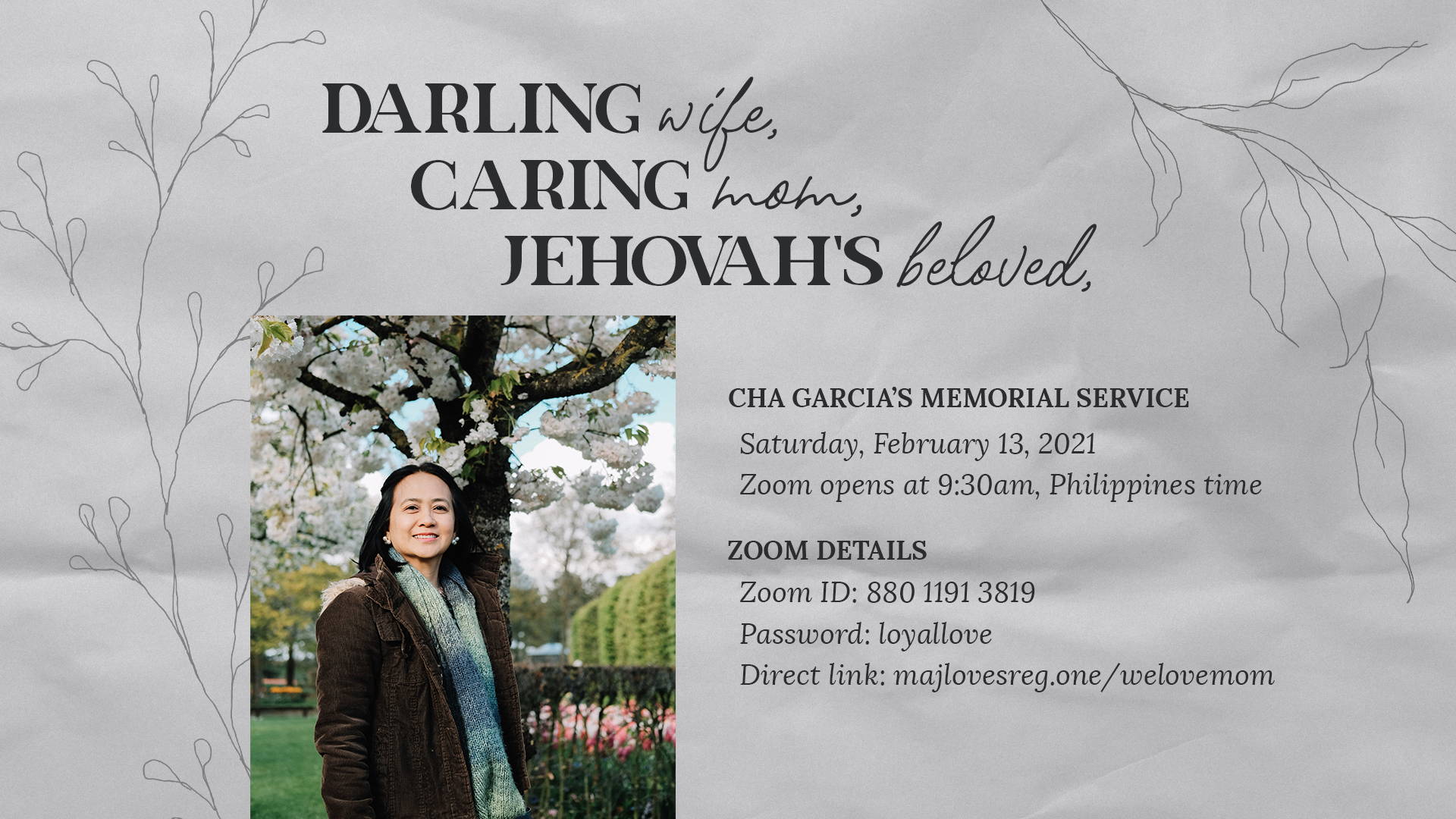 Memorial for Cha Garcia (1962–2021)
