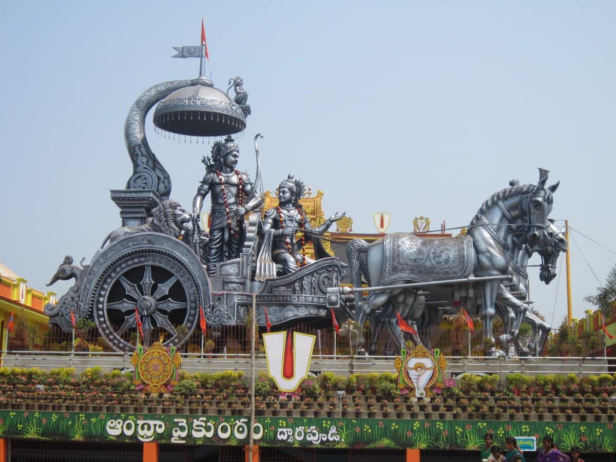 Krishna and Arjuna on the chariot
