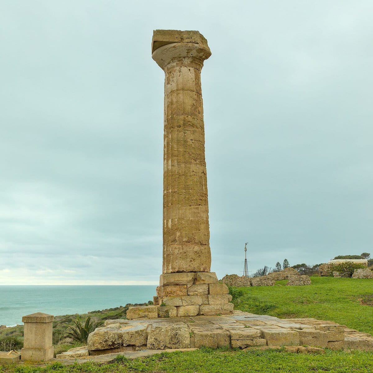 The last column of the Temple of Hera at Capo Colonna, near Croton