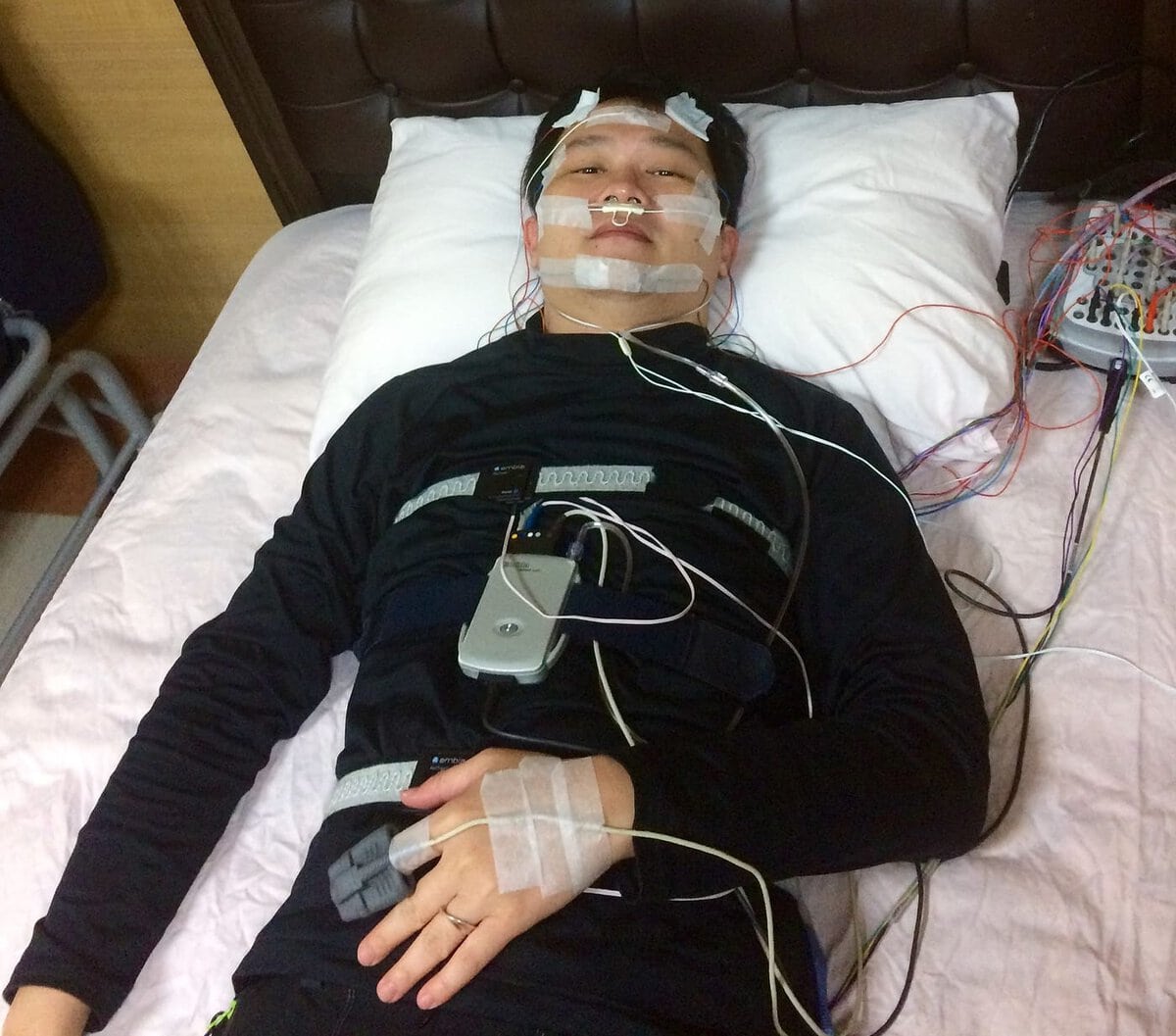 A polysomnography sleep study