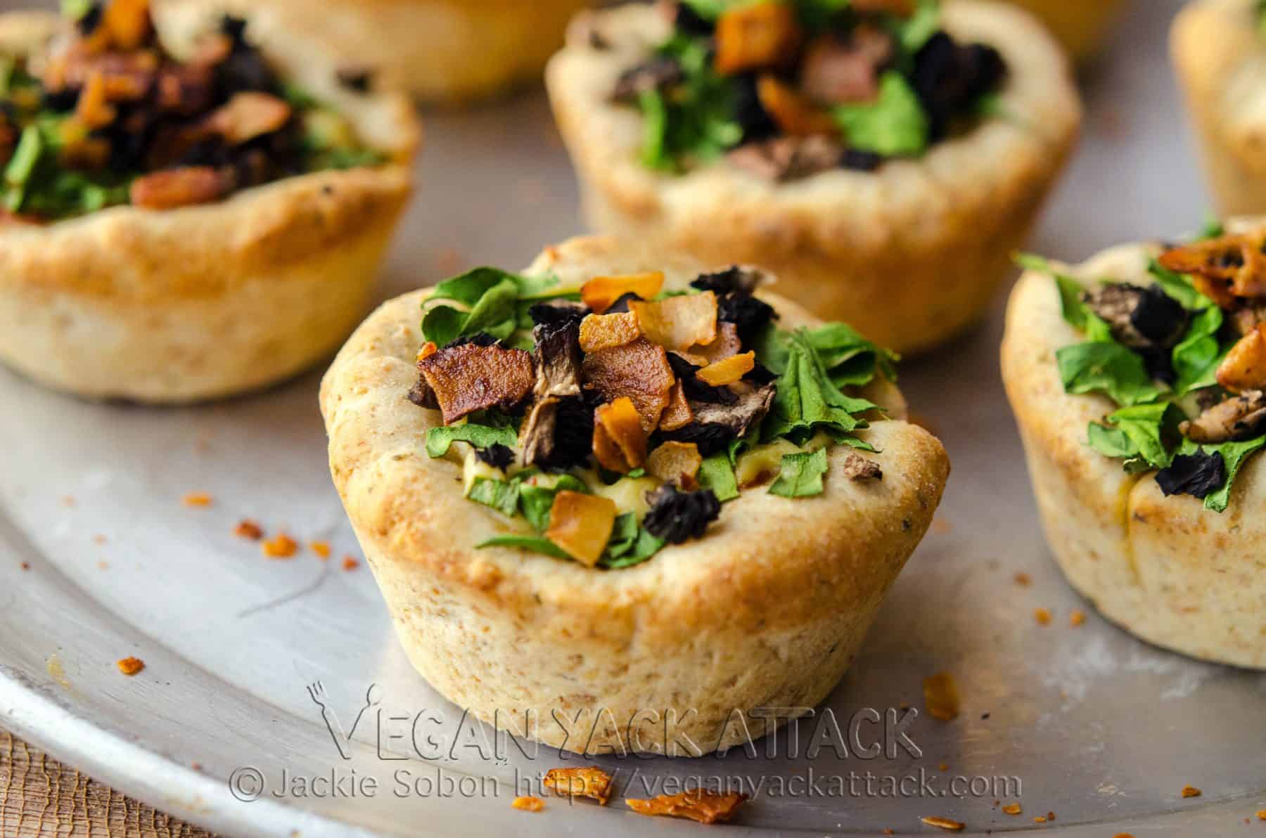 These delectable Mini Pizza Pies are not only adorable, but fun to make and vegan! They serve as a great appetizer, and are very kid-friendly.