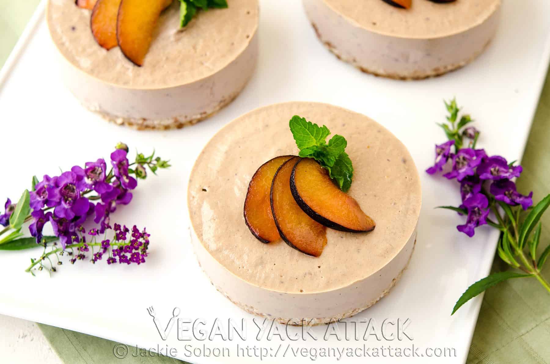 Raw Plum Banana Cheesecake