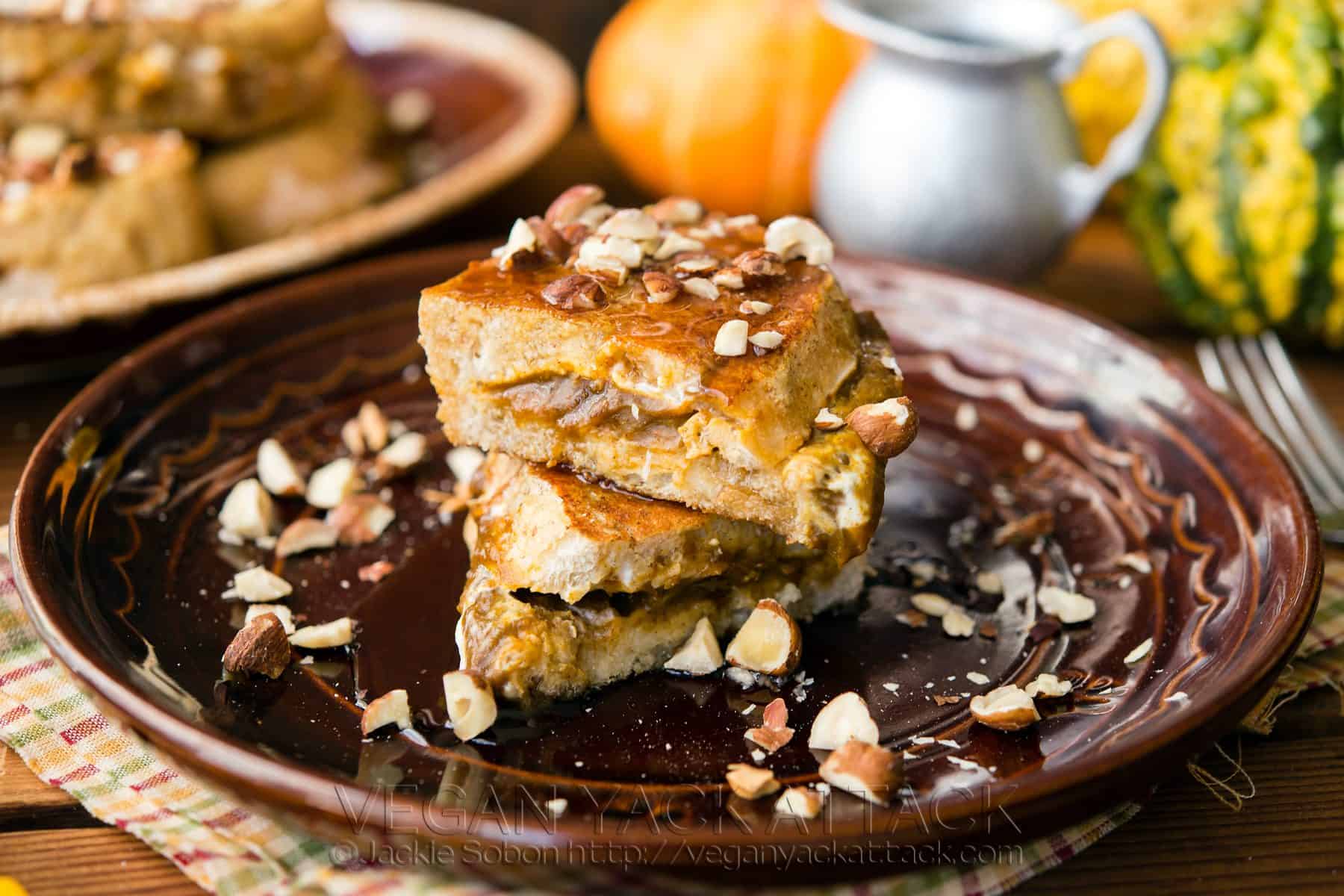 Pumpkin and Cream Cheese Stuffed French Toast