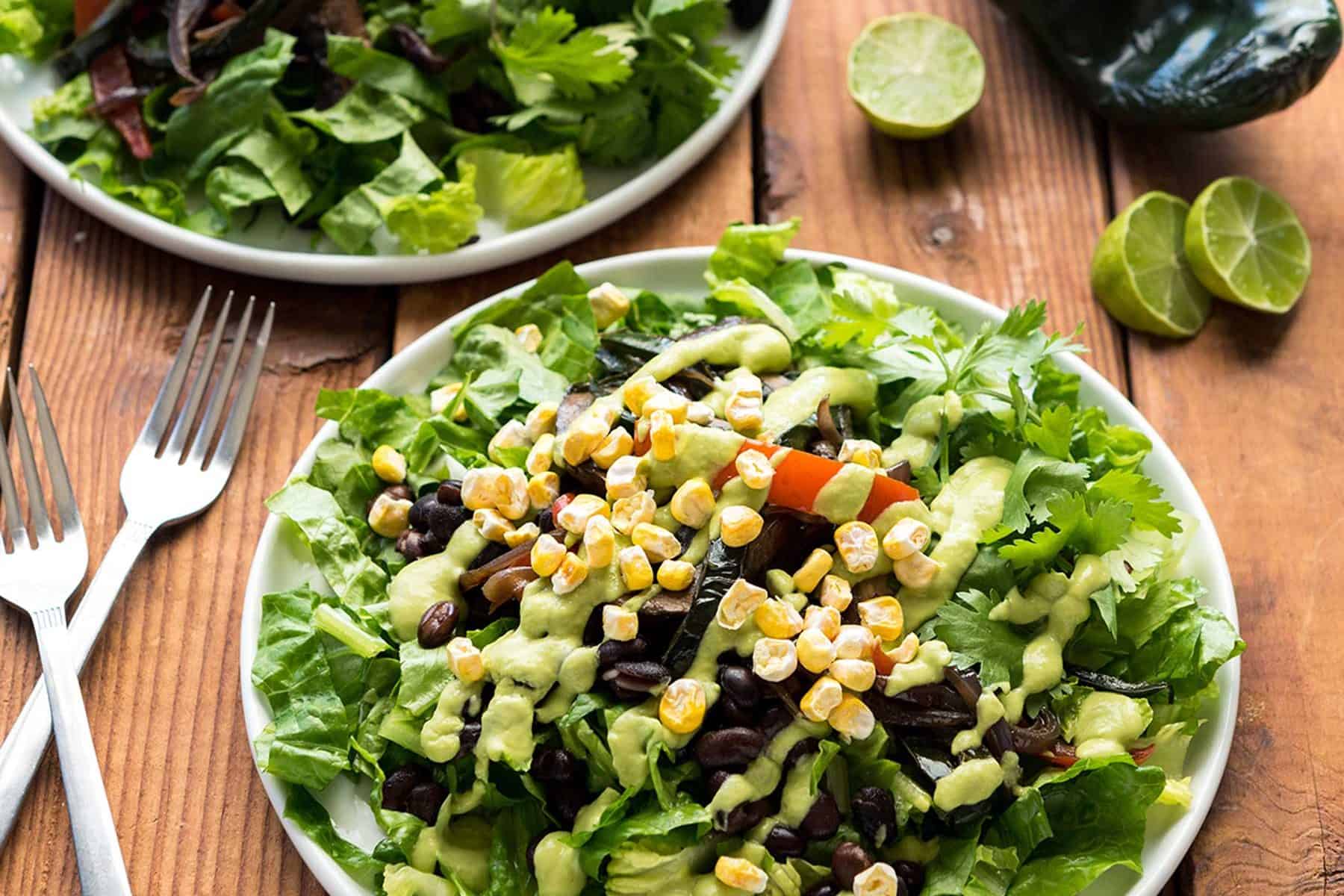Need dinner in a pinch? This Portobello Fajita Salad from Vegan Yack Attack On the Go! is packed with flavor and comes together in under 30 minutes. You'll want the creamy avocado dressing on everything! Soy-free, Gluten-free, and Nut-free, to boot!