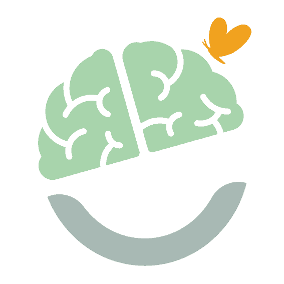 Het beeldmerk van Silenz, Unwind your Mind, met een breintje, vlindertje als hartje en een glimlachend gezicht erin verwerkt.
