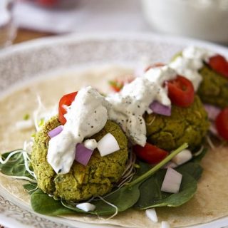 Baked Spinach Falafel & Homemade Tzatziki Sauce