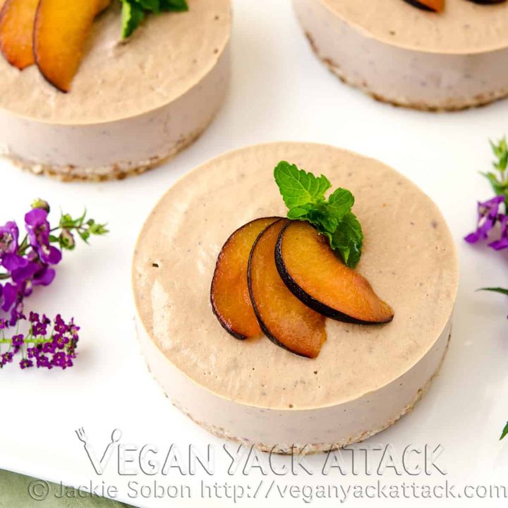 Raw Plum Banana Cheesecake