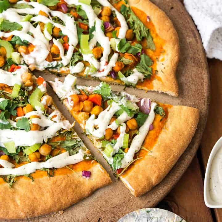 Buffalo Chickpea Ranch Pizza