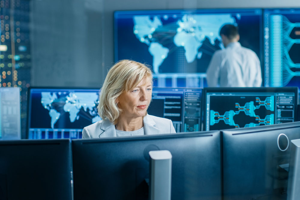 Port Person working at computer