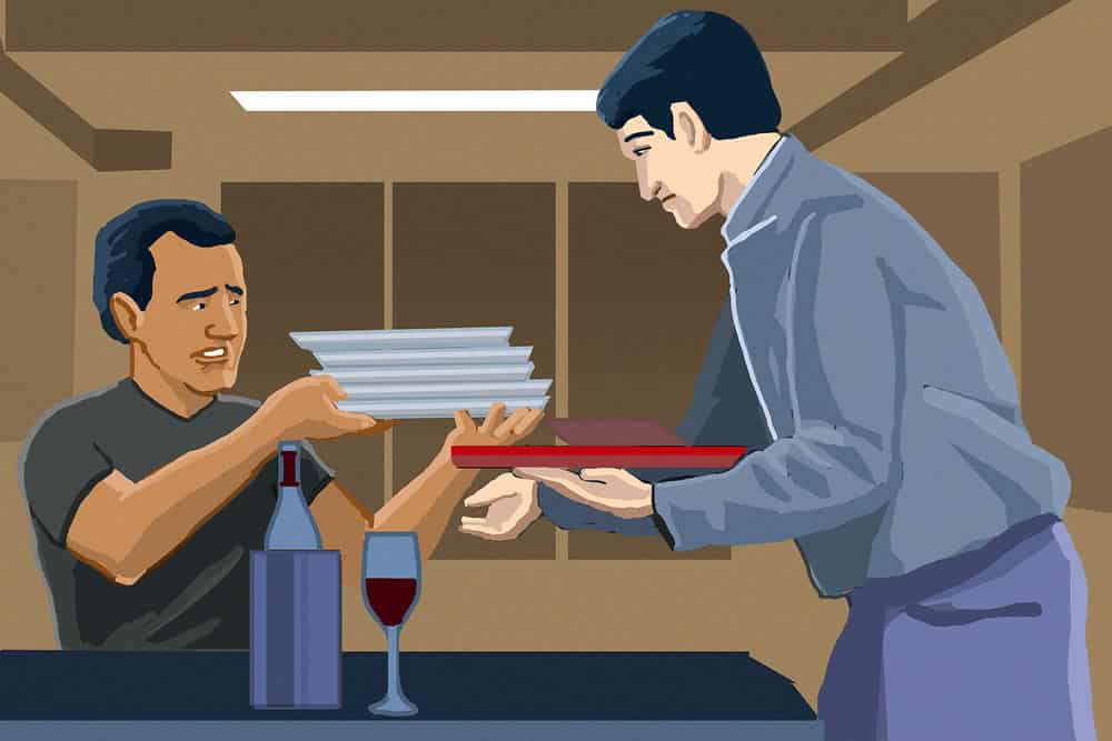 Don't stack your plates up at a restaurant - it makes them harder to clear