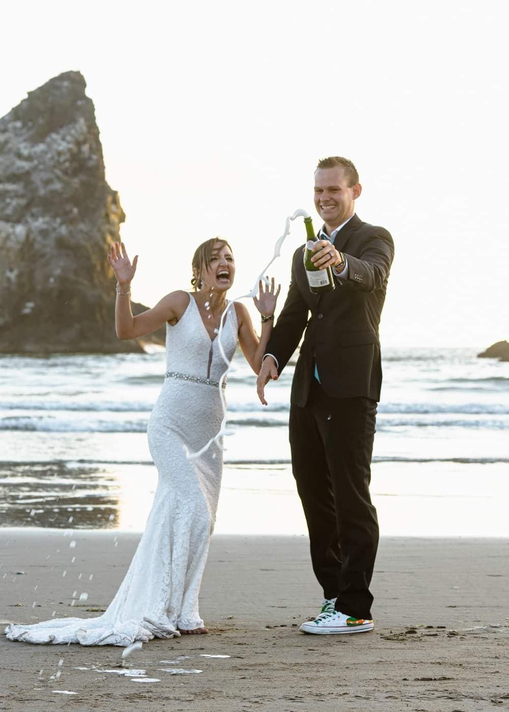 Eloping With Family - Cannon Beach Champagne Toast