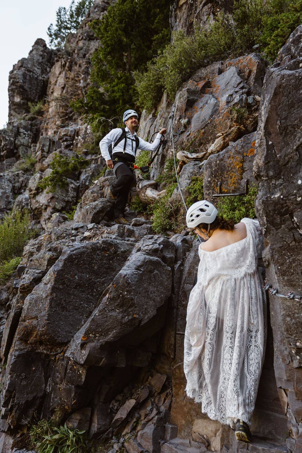 Bride and Groom Vow Ceremony at Bridal Veil Falls